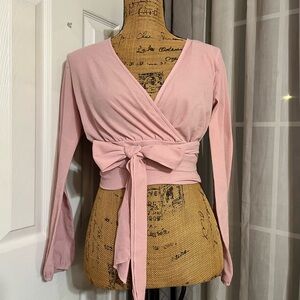Elegant Pink Wrap Top